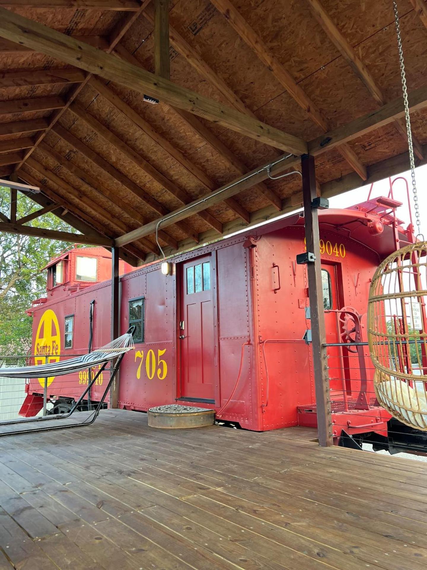 Unique Santa Fe Caboose Experience Villa Brownwood Exterior photo